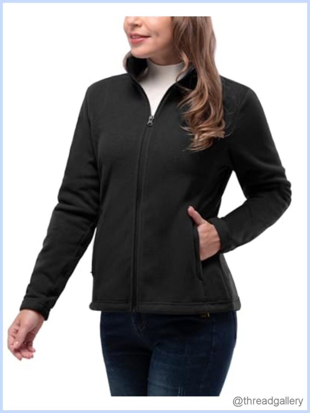 33,000ft Women's Polar Fleece Jacket Zip Up Lightweight Hiking Sweatshirt